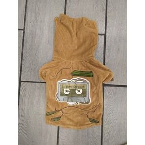 Marvel Guardians of the Galaxy Groot Dog Hoodie Brown Corduroy Small I Am Groot